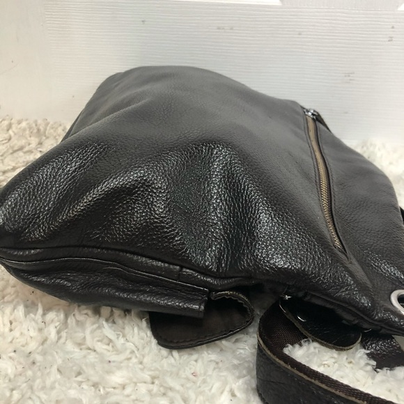 CLASSIC beautiful Brown Leather Crossbody Bag Purse - Picture 6 of 7